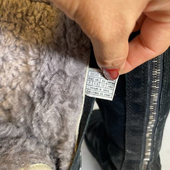 VTG UGG Authentic Knightsbridge W7 zipper back tall black - Picture 6 of 6